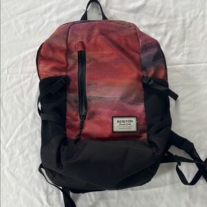 Burton Red and Black Sporty Backpack with Gradient Design